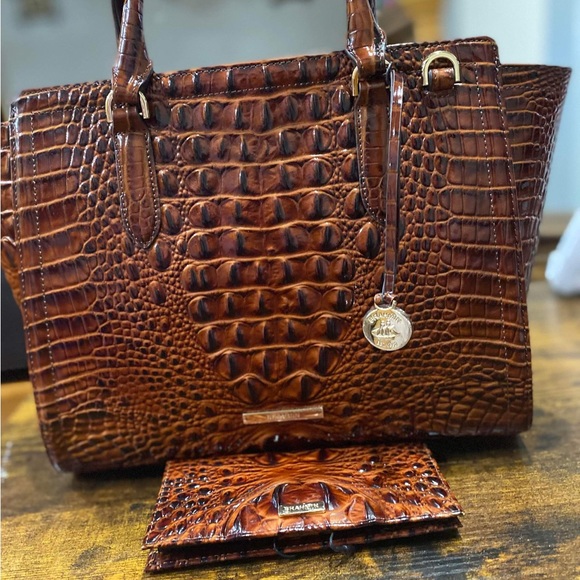 Brahmin Aubree Pecan and matching wallet